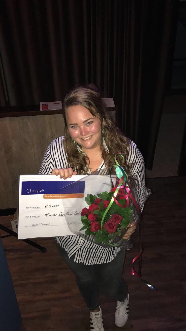 Denise Kelder winnaar StartUP! Excellent Ondernemen op het Regio College