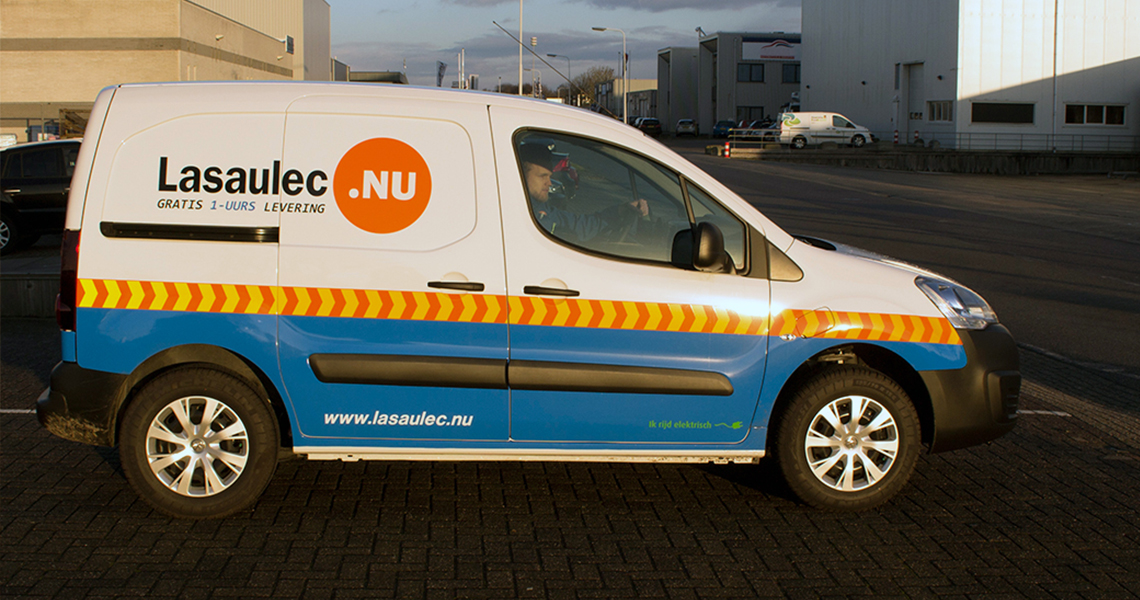 Technische groothandel Lasaulec start gratis 1-uurslevering met elektrische bestelbus