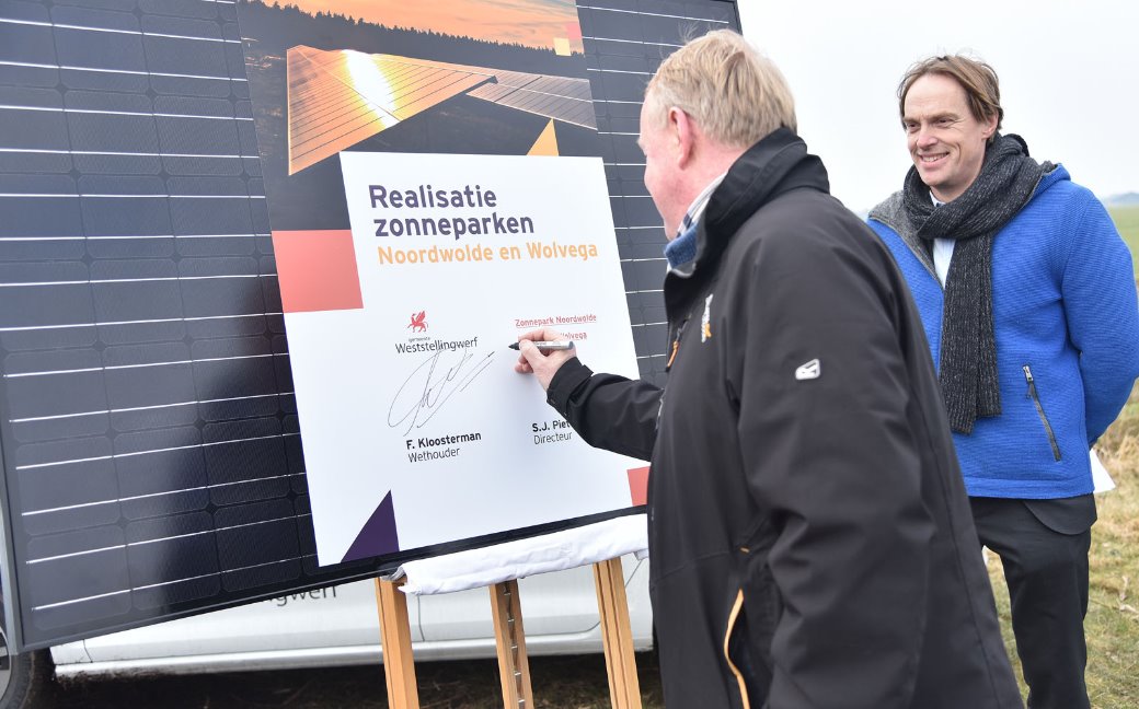 Officiële start aanleg zonneparken Noordwolde en Wolvega