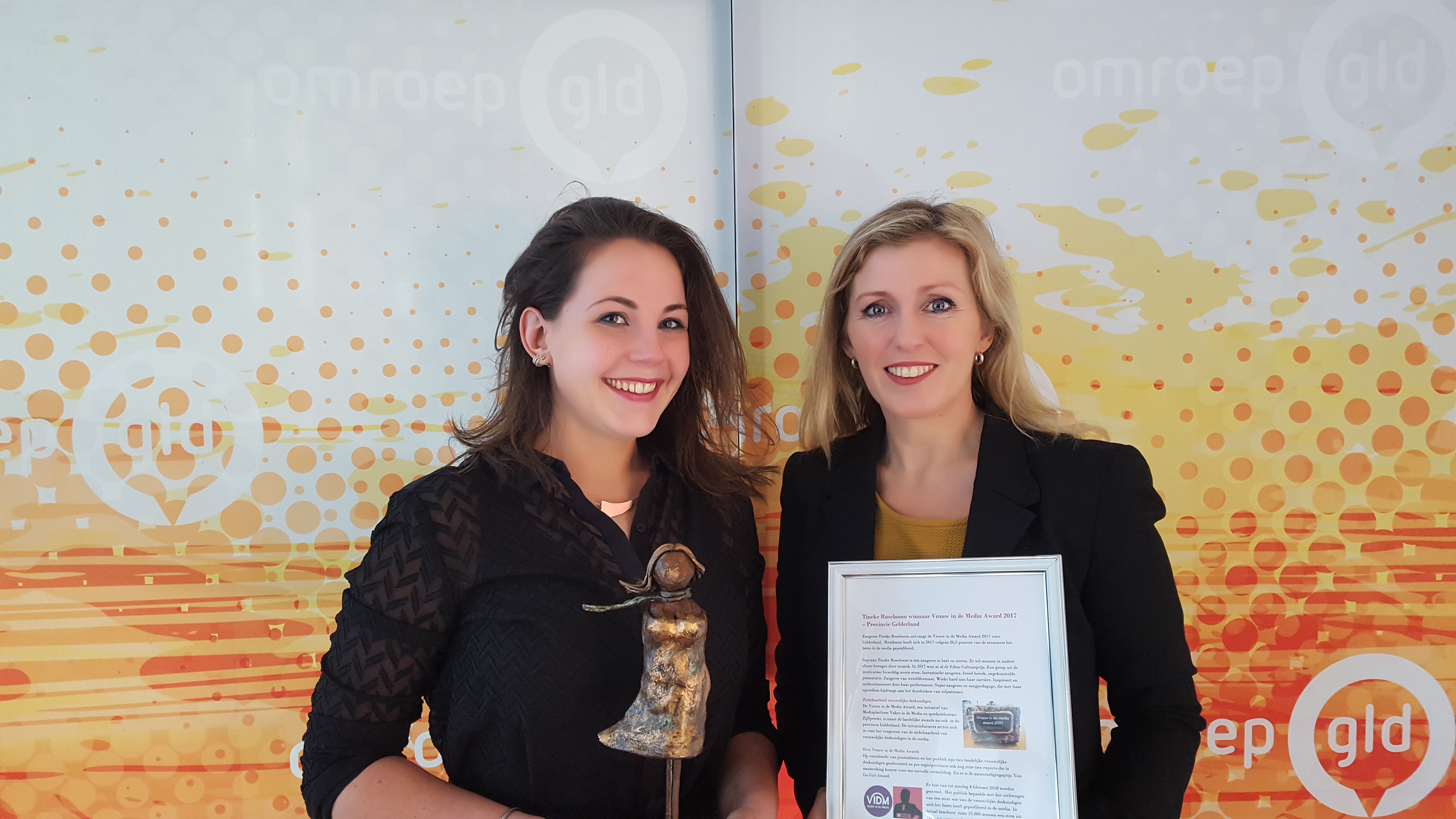 Tineke Roseboom wint de Vrouw in de Media Award 2017 Gelderland