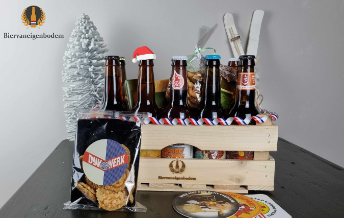 Kerstpakket met lokale bieren en delicatessen