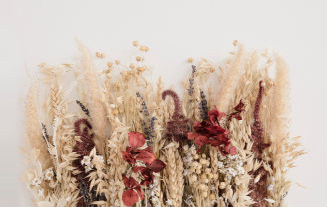 Droogbloemen op kantoor