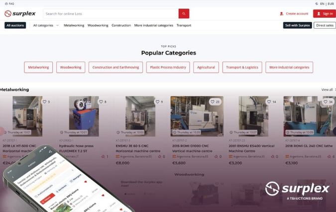 Surplex gaat over op technologie van TBAuctions
