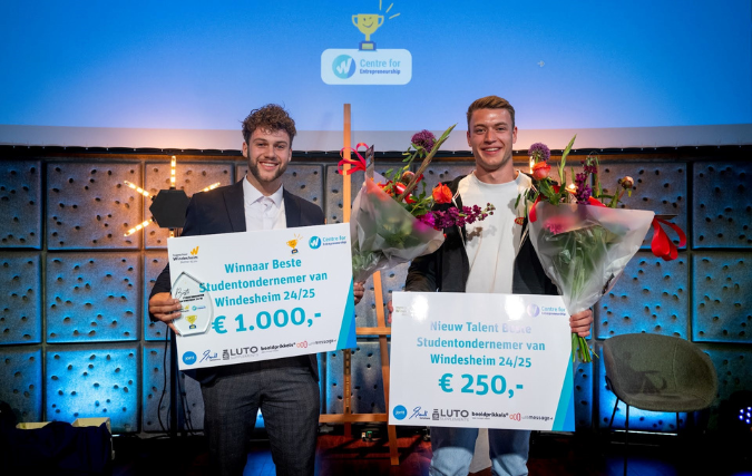 Samuël van Dijk uitgeroepen tot ‘Beste Studentondernemer van Windesheim 2025’